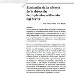 Evaluacion de la eficacia de la deteccion de duplicados utilizando Sql Server